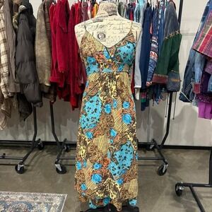 Esmeralda Fashions Bohemian Patchwork Floral Beaded Maxi Dress Size 10
